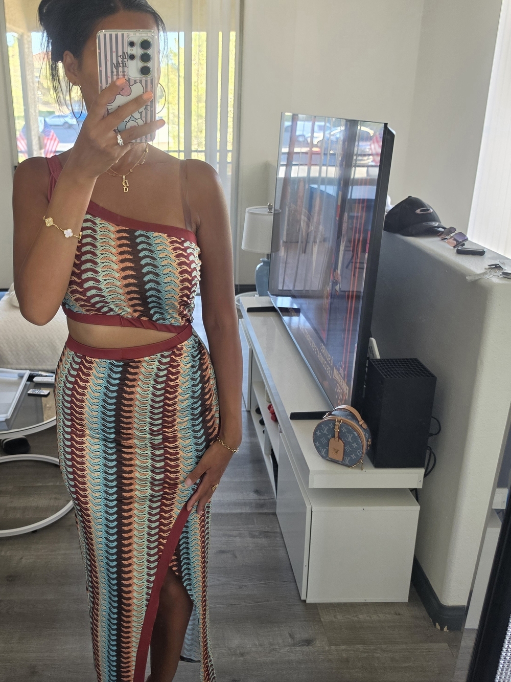 Multicolor Two-Piece Set - Tank Crop Top & Maxi Skirt - Picture 12 of 13